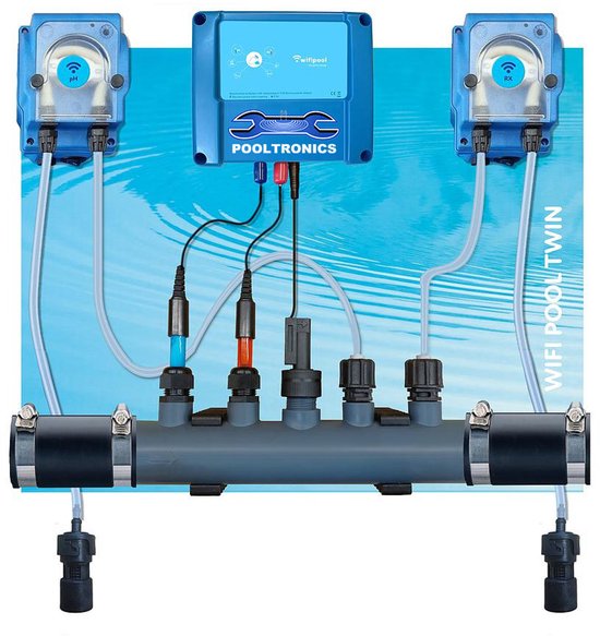 Pooltronics pH/chloordosering — wifi en flowswitch